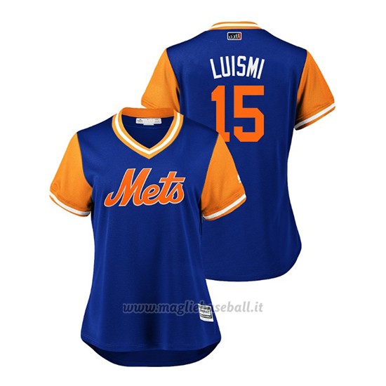 Maglia Baseball Donna New York Mets Luis Guillorme 2018 Llws Players Weekend Luismi Royal